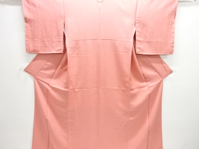 氷割れ模様織り出し一つ紋色無地着物